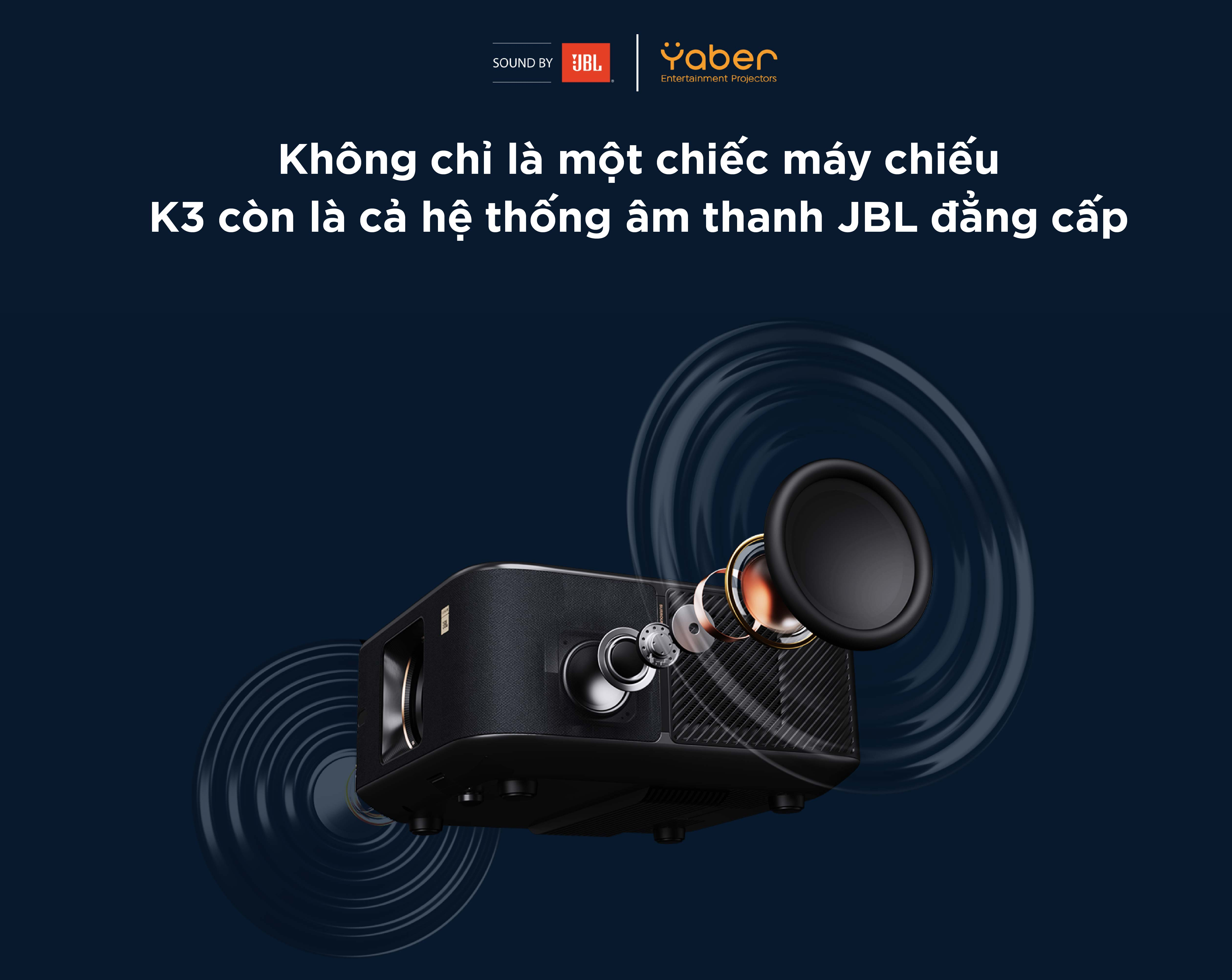 Máy chiếu thông minh Yaber K3 tích hợp loa JBL Android Tivi Netflix bản quyền  Full-HD 4K- Hàng Chính Hãng - Thương hiệu Máy chiếu gia đình và văn phòng hàng đầu