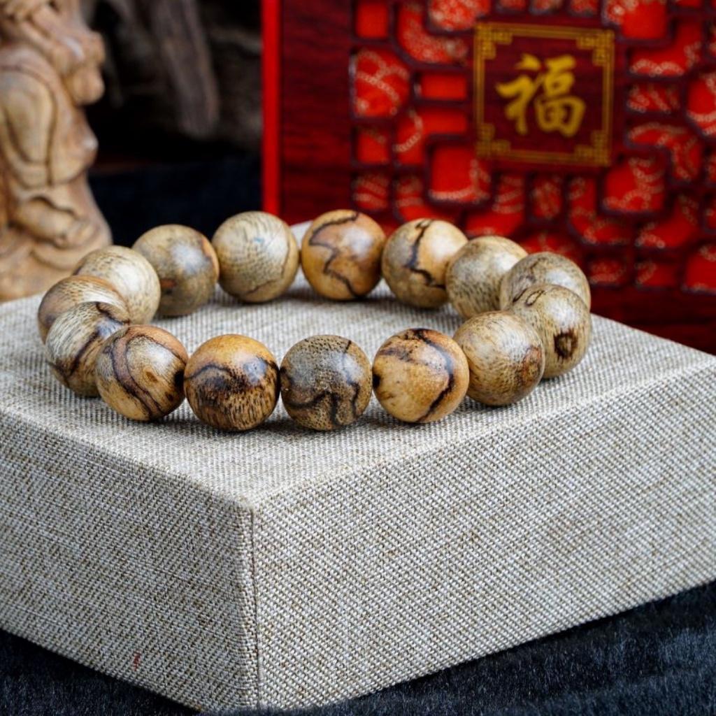 Vòng Tay Trầm Hương - Trầm Tốc Bông Tự Nhiên - Trầm Tốc Việt 10mm, 12mm, 14mm, 16mm, 18mm - Vòng Tay Phong Thủy