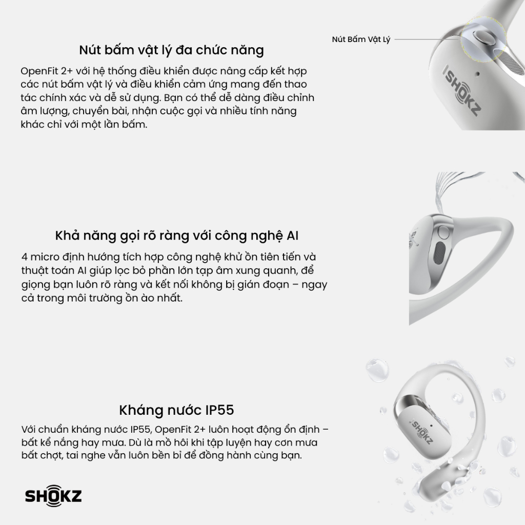 [MỚI] - Tai Nghe Không Nhét Tai True Wireless OpenFit 2+ T921 - Bảo Hành 24 Tháng - Hàng Chính Hãng