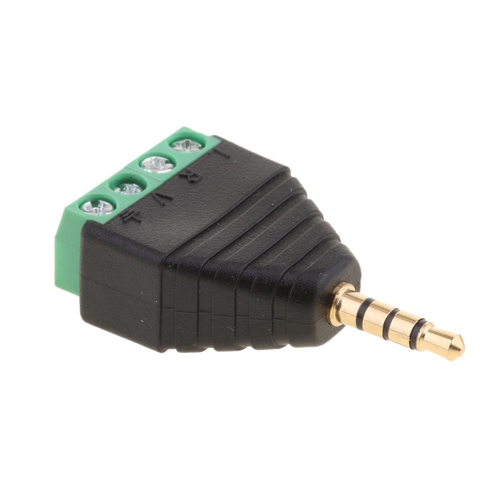 3.5mm 4 Pole Stereo  Male to 4 Screw Terminal Female Converter Adapter