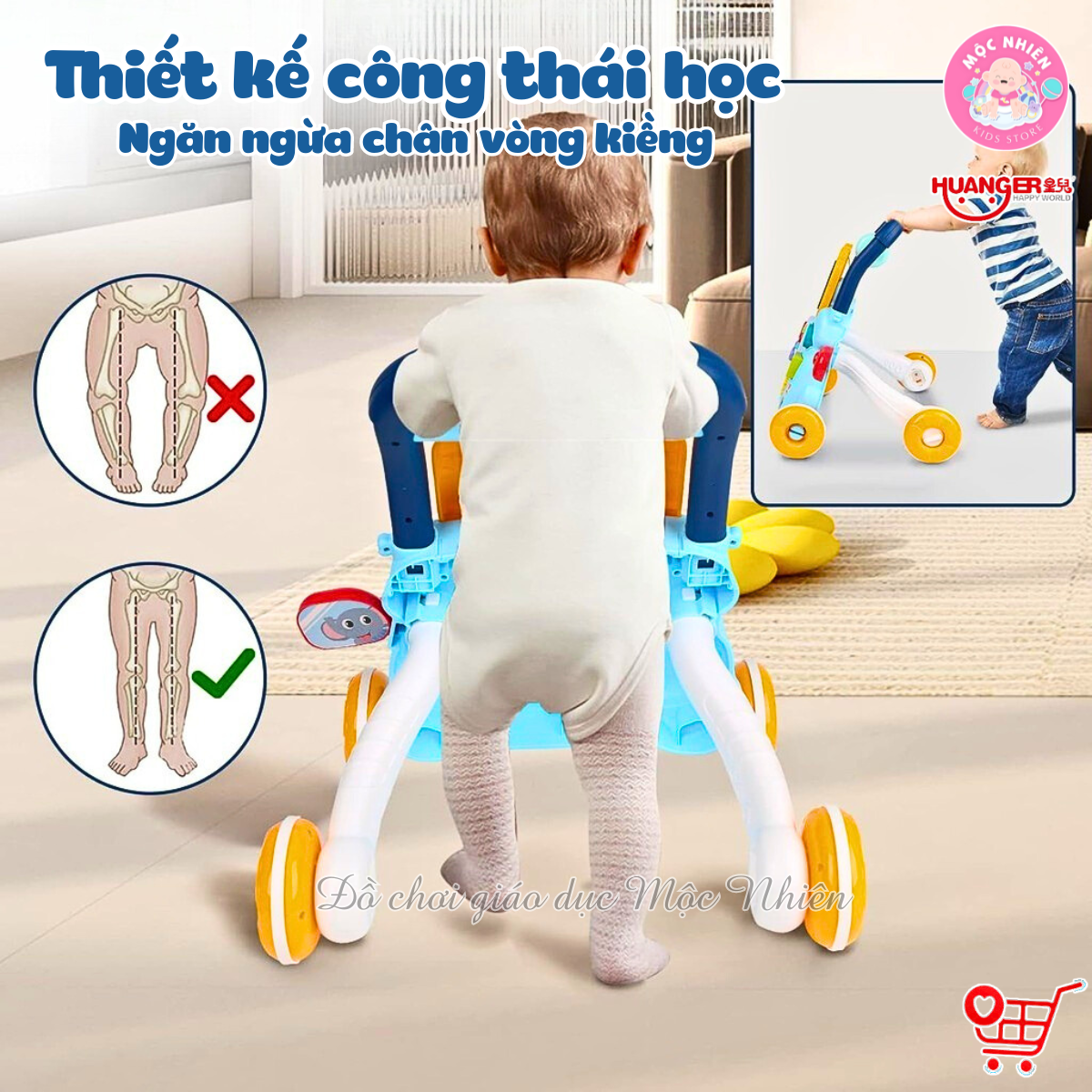 Đồ Chơi Xe Tập Đi 2 in 1 Cho Bé - Có Nhạc, Kèm Đàn Mini Hình Con Voi - Huanger HE0810