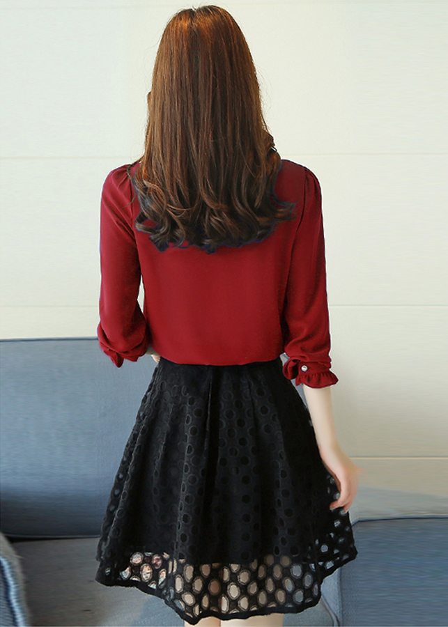 Áo kiểu nữ phối ren dây rơi duyên dáng