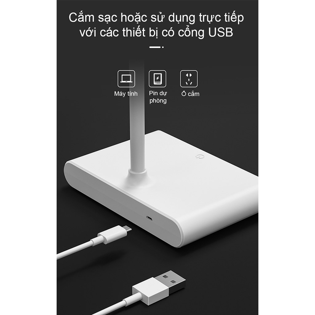 Đèn Học Led Chống Cận Bảo Vệ Mắt, Cổng Sạc USB, Ba Chế Độ Màu, Công Tắc Cảm Biến, Cổ Silicon Uốn Dẻo