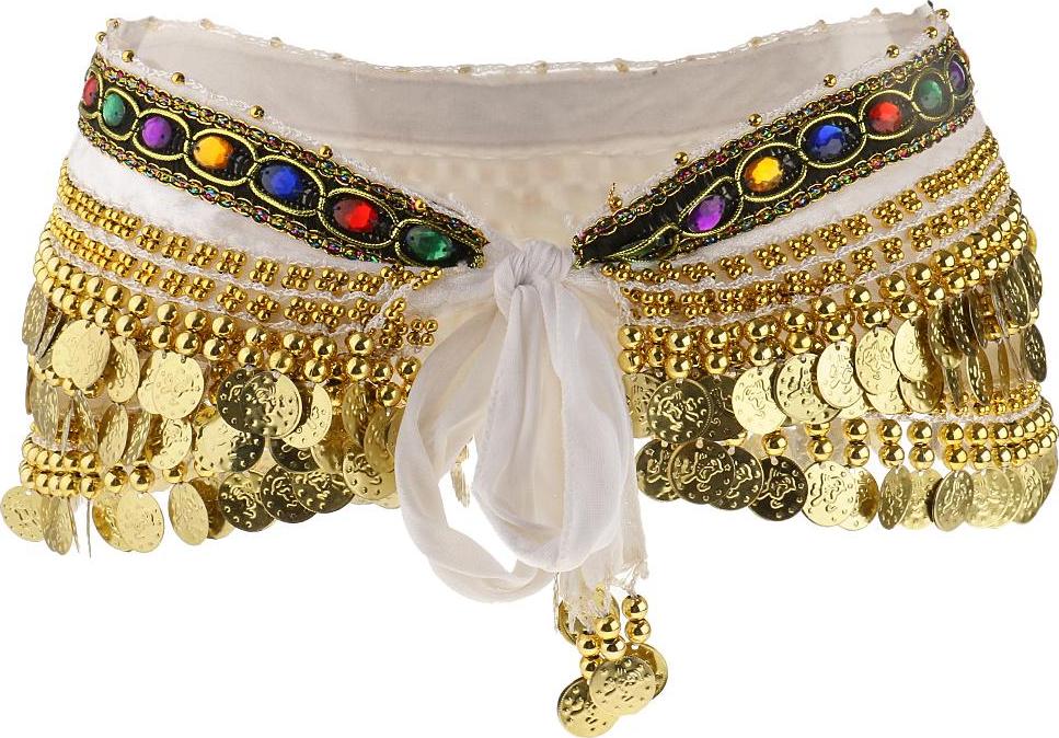 Ladies Belly Dance Wrap Belt Gold Coins Tassel Hip Scarf Costume
