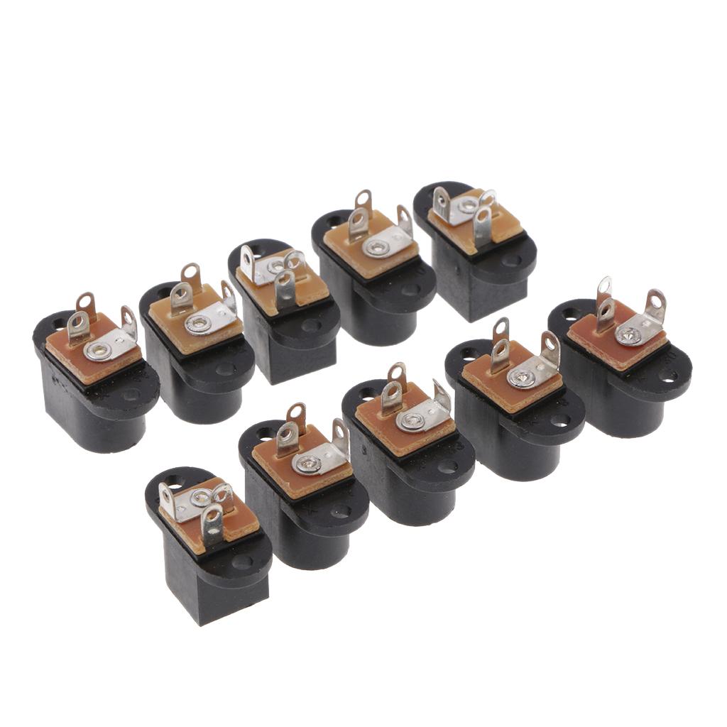 10 Pieces DC Power Supply Female Jack Socket 5.5x2.1mm Barrel-Type Mount