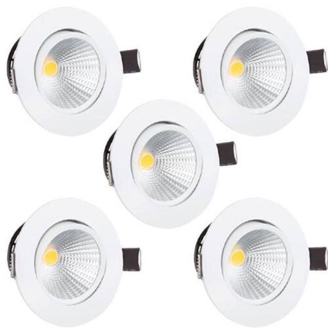 Combo 5 đèn led âm trần xoay góc chiếu công suất 5W chuyên dùng rọi tranh, trang trí shop sáng trắng, vàng, trung tính