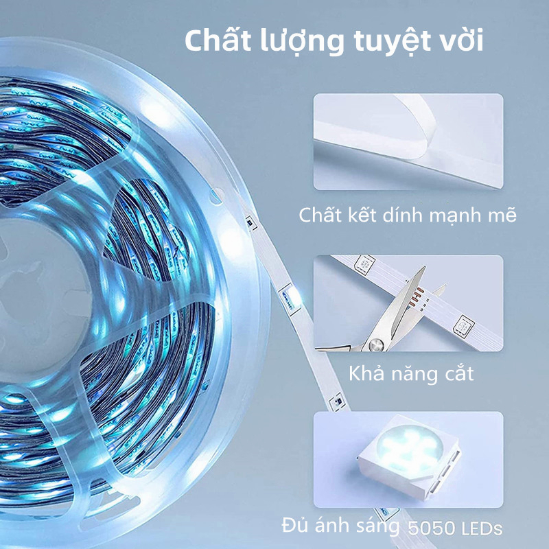 Dây đèn led đuổi ARGB 16 triệu màu, dải đèn thông minh, điểu khiển qua ứng dụng- D1451