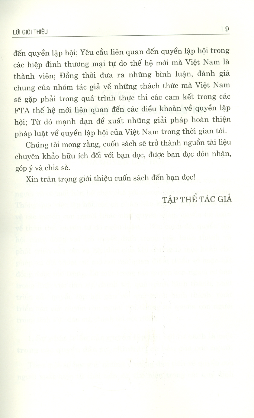 Pháp Luật Về Quyền Lập Hội Và Những Vấn Đề Đặt Ra Cho Việt Nam Trong Quá Trình Hội Nhập (Sách chuyên khảo)