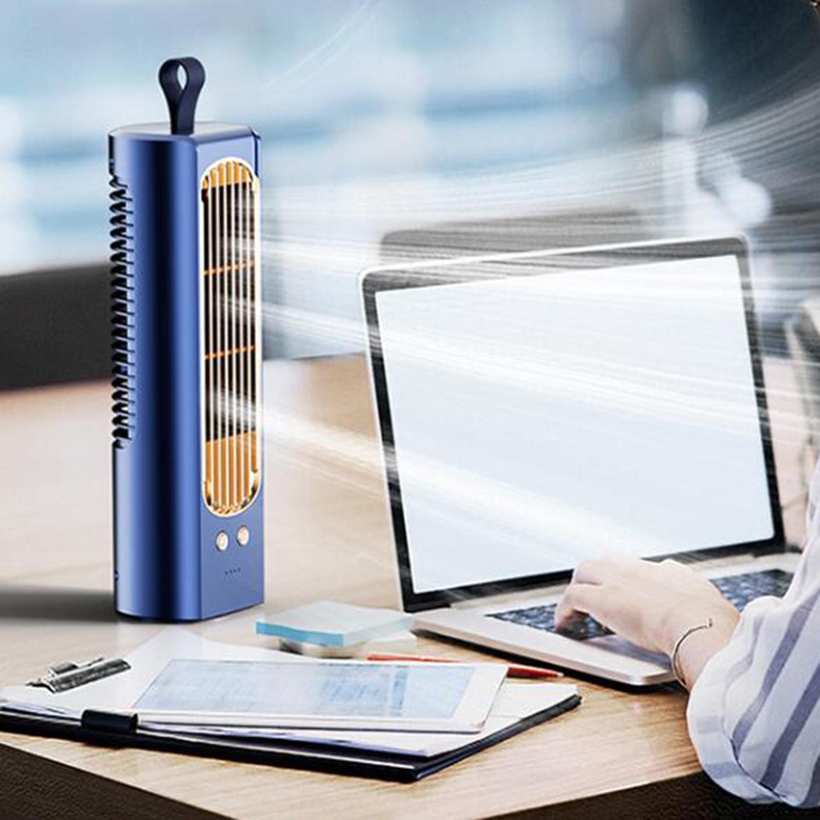 Desk Fan Personal Fan Portable Fan USB Rechargeable 3 Speeds Air Cooling Fan Bladeless Table Fan for Home Office Desktop