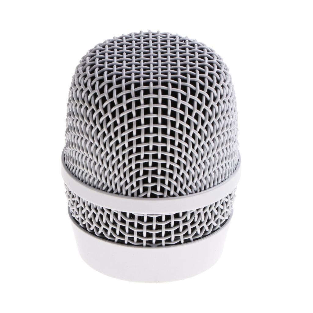 1x Steel Handheld Mesh Microphone Grill Head Silver with Inner Foam Filter