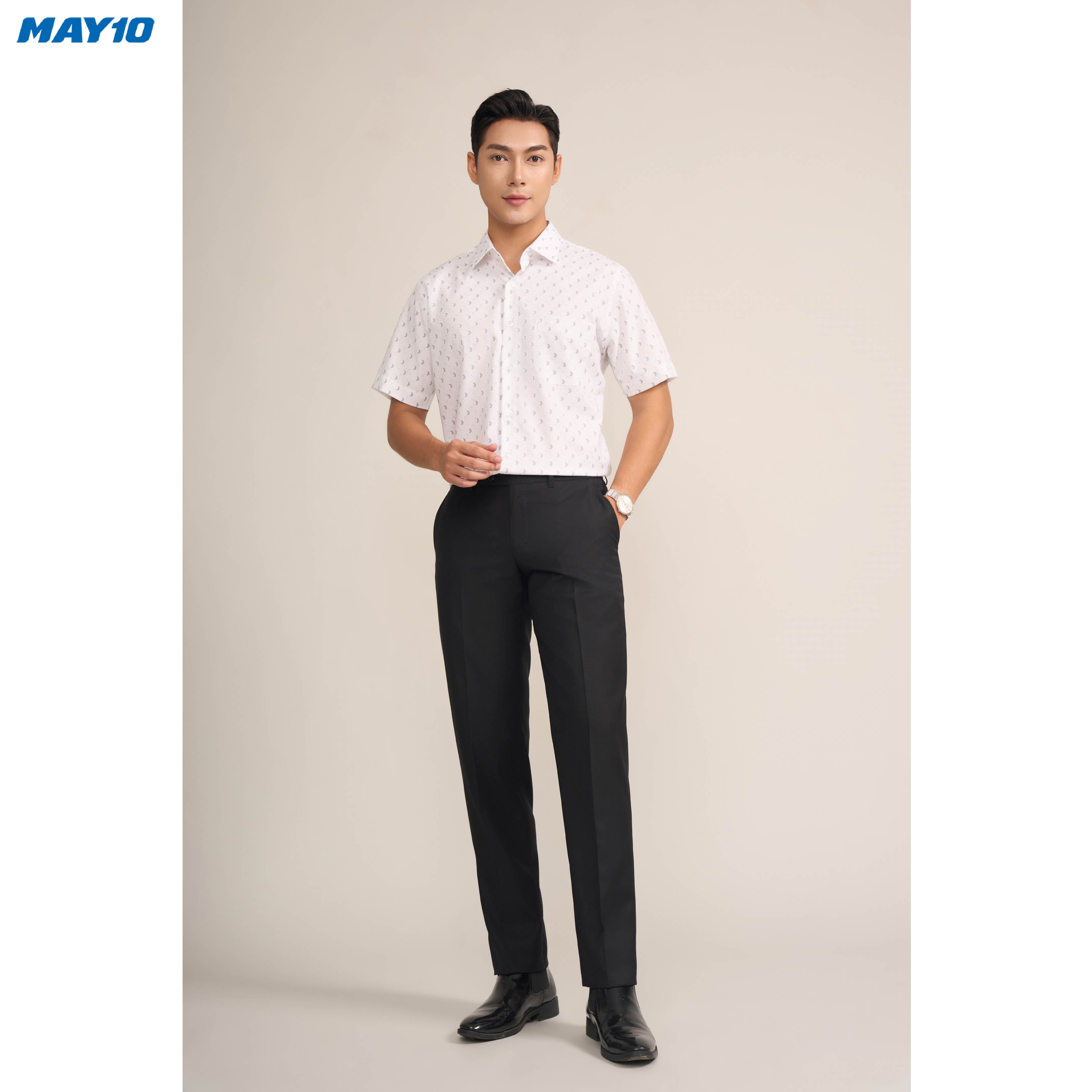 Sơ mi nam cộc tay May10 form RegularFit mã 010124195ONGB AH389