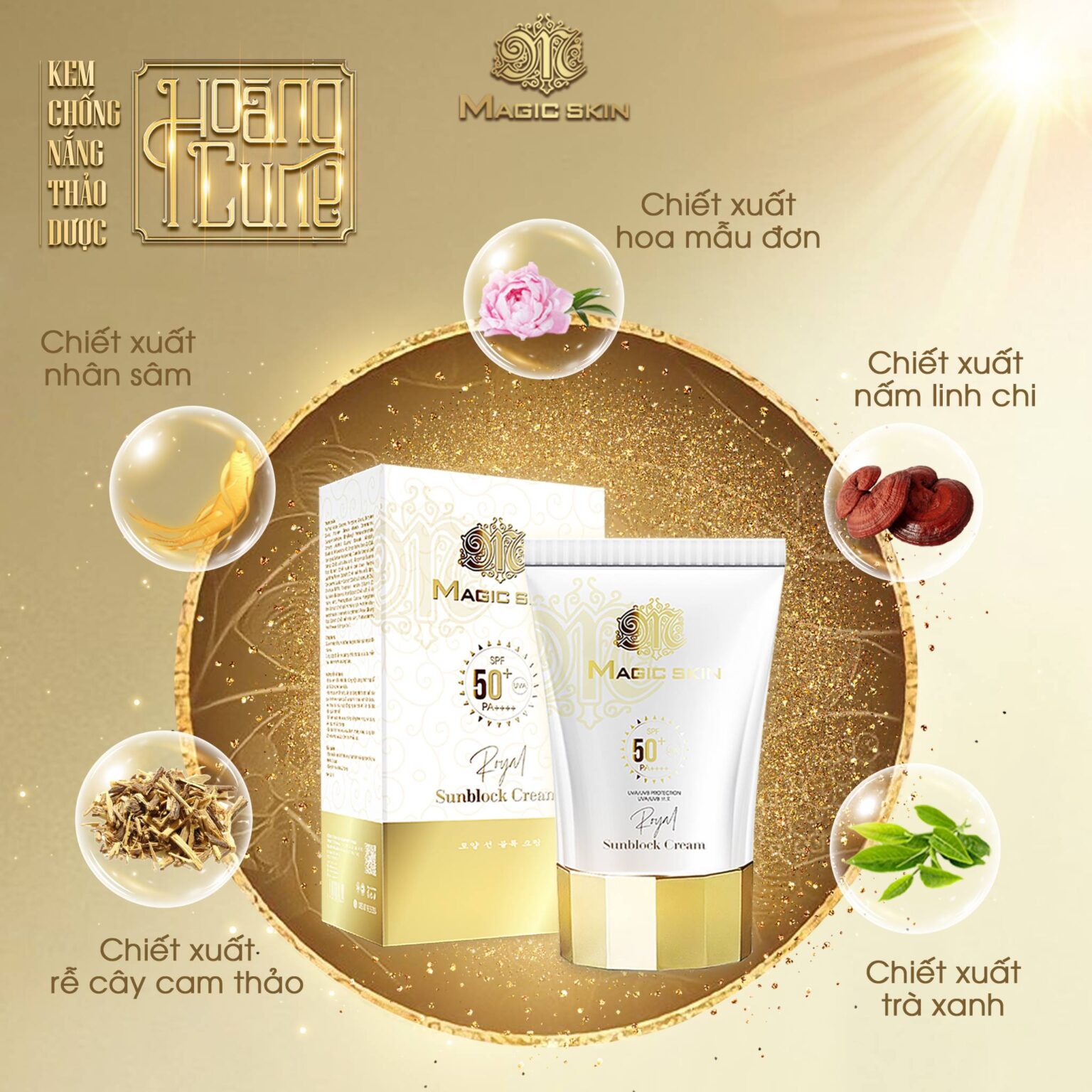 Kem Chống Nắng Royal Sunblock Cream Magic Skin - Bảo Vệ Da Của Bạn Tuyệt Đối Suốt 12H