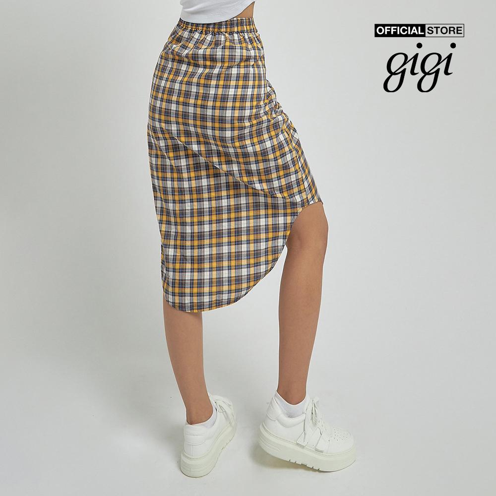 GIGI - Chân váy midi thắt nơ phối nút cài thời trang G3302S212521