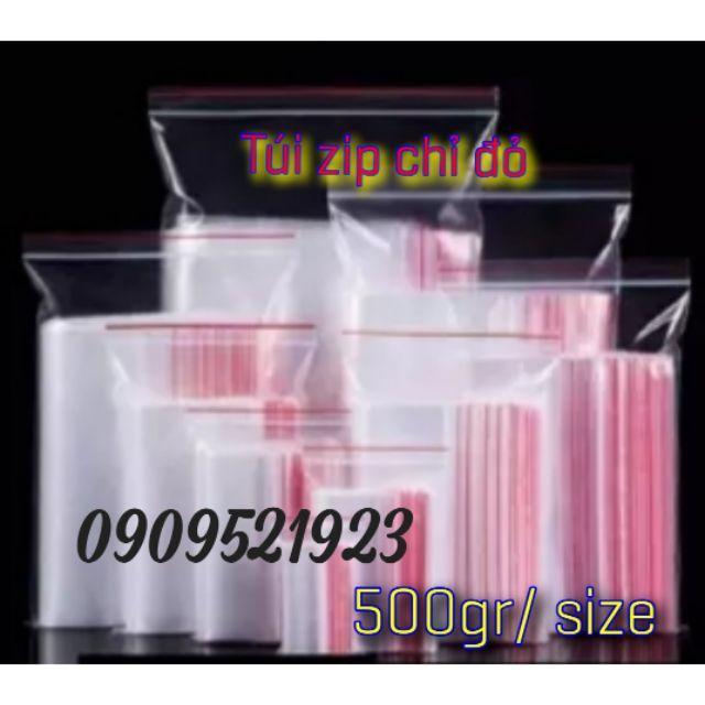 0.5kg túi zipper chỉ đỏ