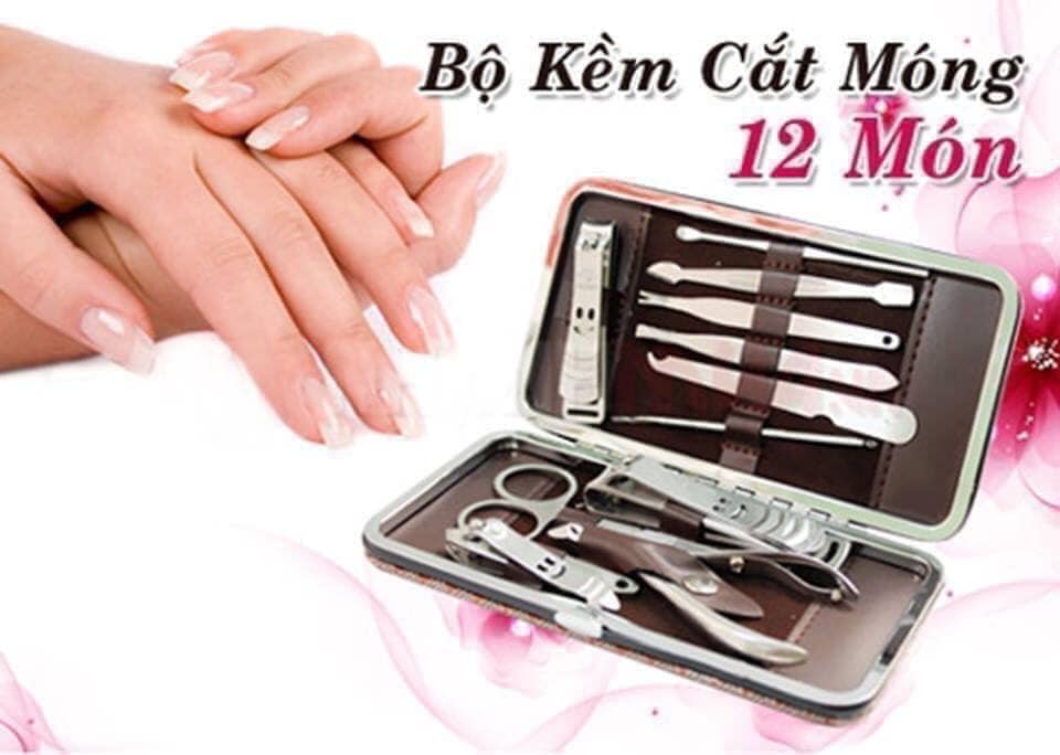 Bộ Kềm Cắt , Bấm Móng Tay , Kéo Cắt Tỉa Lông Mày Đa Năng Tiện Dụng Vỏ Hộp Da Sang Trọng