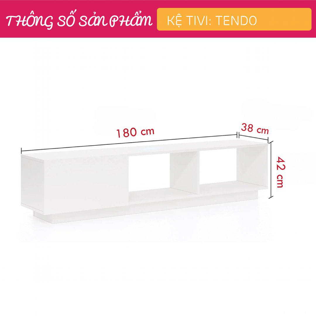 Kệ tivi gỗ hiện đại SMLIFE Tendo  | Gỗ MDF dày 17mm chống ẩm | D180xR38xC42cm