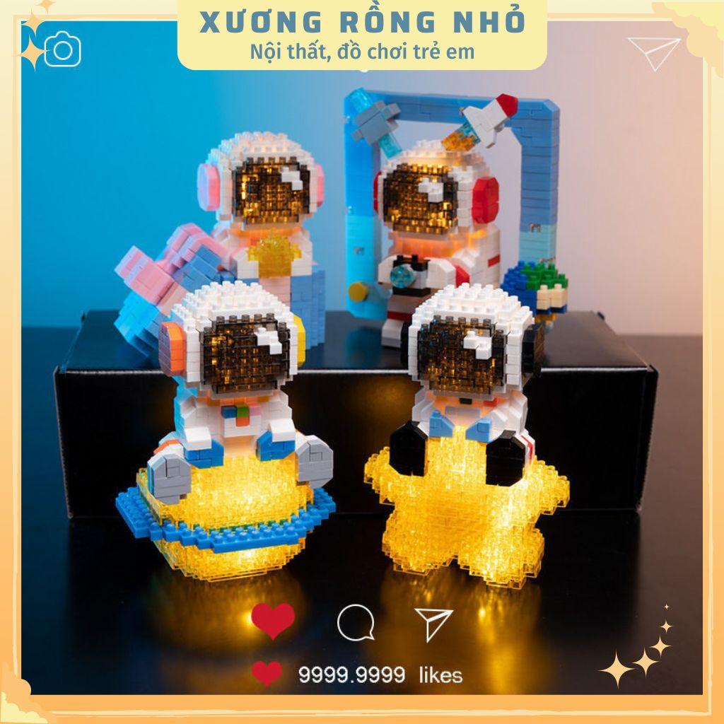 Mô Hình phi hành gia có đèn Space bricks, đồ chơi lắp ráp Phi Hành Gia 3D Có Đèn