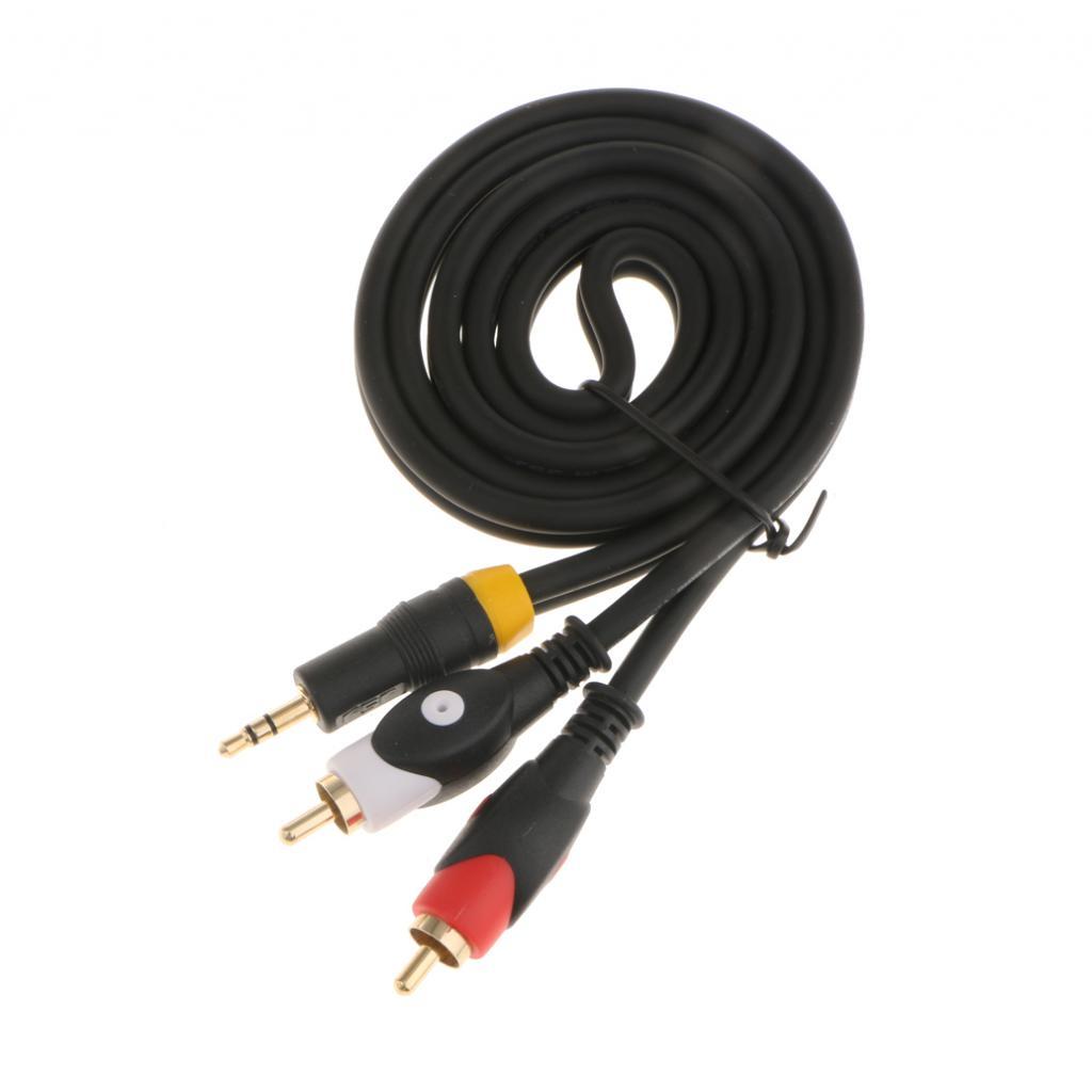 3.5mm 1/8" Jack TO 2 RCA Male Stereo Phono Audio Speaker Adapter CABLE 0.5m