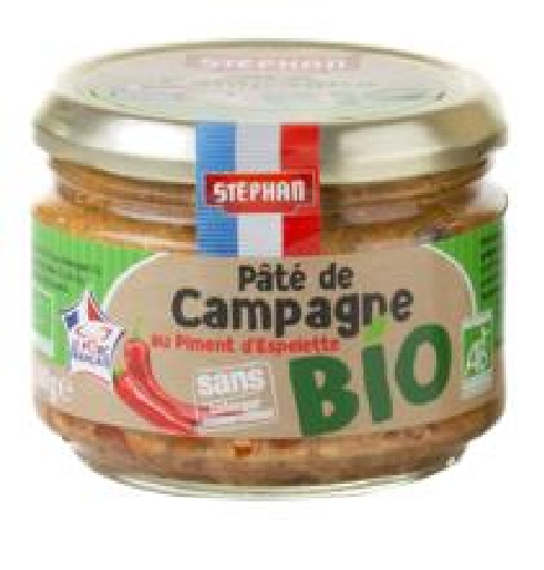 Pâté de Campagne au Piment d'Espelette BIO - Pate Stephan đồng quê hữu cơ vị ớt đỏ - Bio