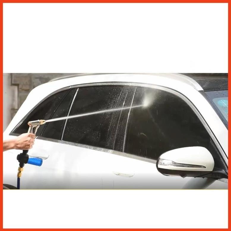 Bộ dây vòi xịt nước rửa xe, tưới cây . tăng áp 3 lần, loại 20m 206701-2 đầu đồng, cút đồng