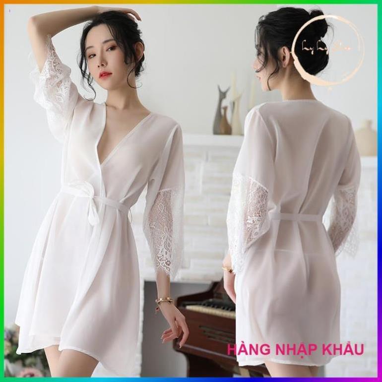Váy ngủ xuyên thấu gợi cảm kiểu áo choàng kimono hàng nhập cao cấp Ly Ly Shop *