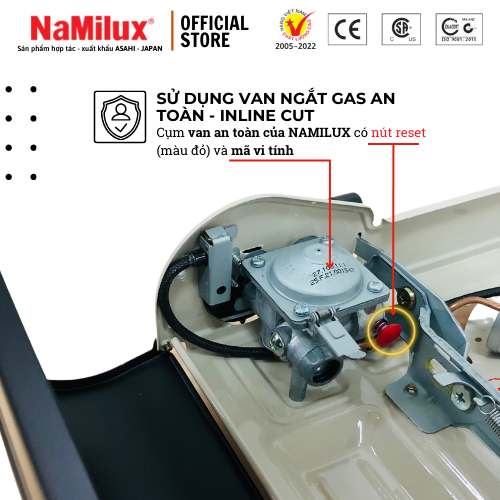 Bếp Gas Mini NaMilux NH-032PS│Đầu Đốt Cyclone│Tiết Kiệm Gas│Van Ngắt Gas An Toàn│Công Suất 2.4Kw │Hàng Chính Hãng