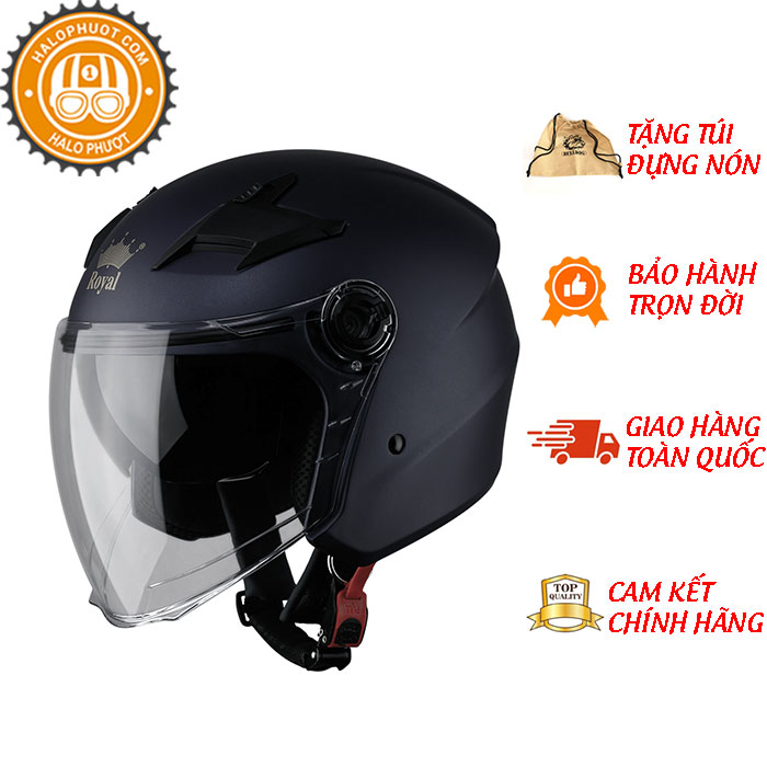 Nón bảo hiểm Royal M268 2 kính - Lót tháo rời