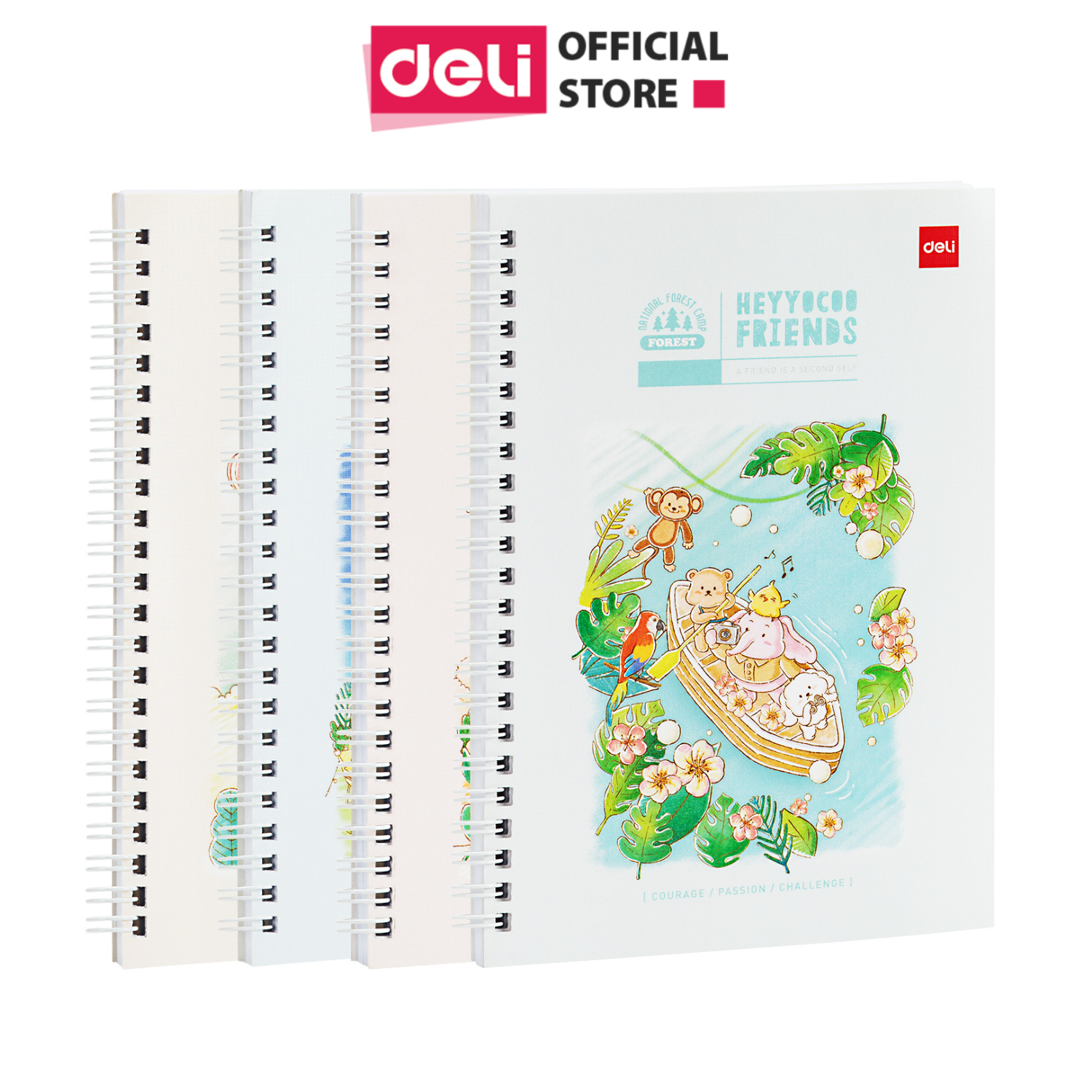 Sổ Tay Ghi Chép Lò Xo Kẻ Ngang A5 Gáy Xoắn 120 Trang Deli - Phù Hợp Làm Sổ Kế Hoach Planner, Viết Nhật Kí, Tập Vở Học Sinh Sổ Tay Văn Phòng - Màu Ngẫu Nhiên - La560 Ela560 Lpa560 - Heyyocoo Friends - N03