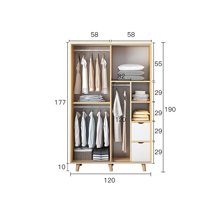 Tủ quần áo cửa lùa, tủ quần áo QA80-120