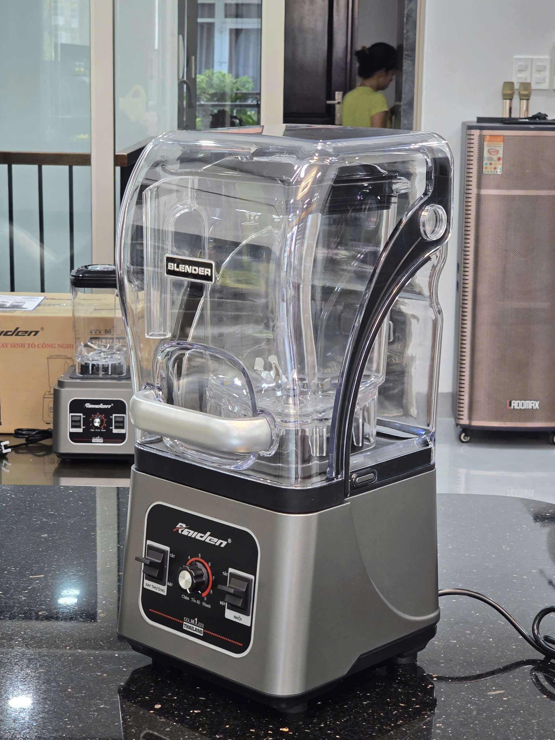 Máy xay sinh tố công nghiệp chống ồn 3L Raiden RD-630, công suất 2680W xay đá, gia vị, rau má, nước sốt, hạt khô-Hàng chính hãng