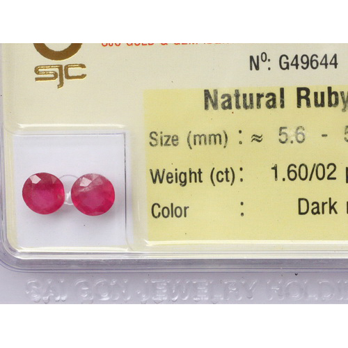 Cặp Đá Ruby Bông Tai Kiểm Định Tự Nhiên Phong Thuỷ