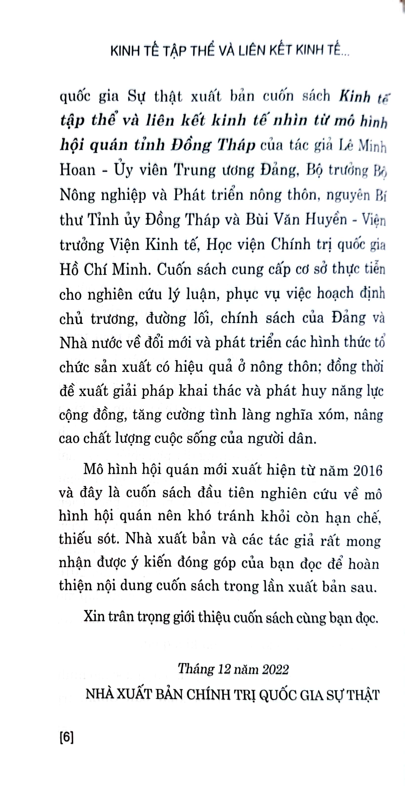 Kinh tế tập thể và liên kết kinh tế  nhìn từ mô hình hội quản tỉnh Đồng Tháp