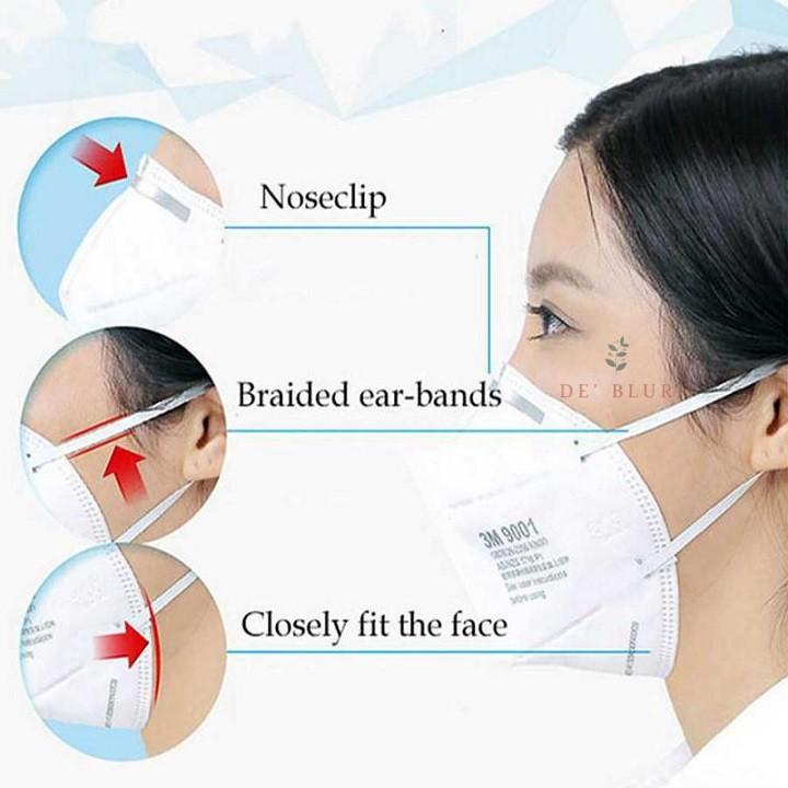 Khẩu Trang 3M 9001 Lọc 90% Bụi Mịn PM2.5 &amp; Khí Thải Chuẩn N90