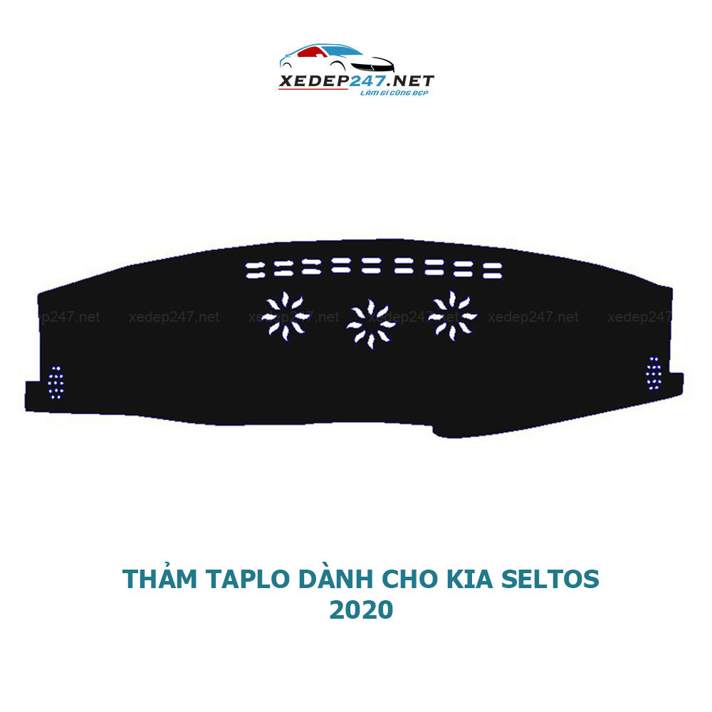 Thảm Taplo dành cho xe Kia Seltos 2020-2022 chất liệu Nhung, da Carbon, da vân gỗ
