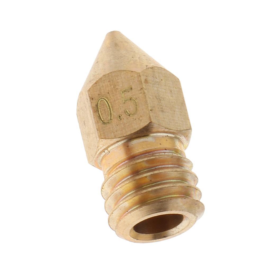 0.5mm Brass Extruder Nozzle Head Printhead for 3.0mm Filament 3D Printer
