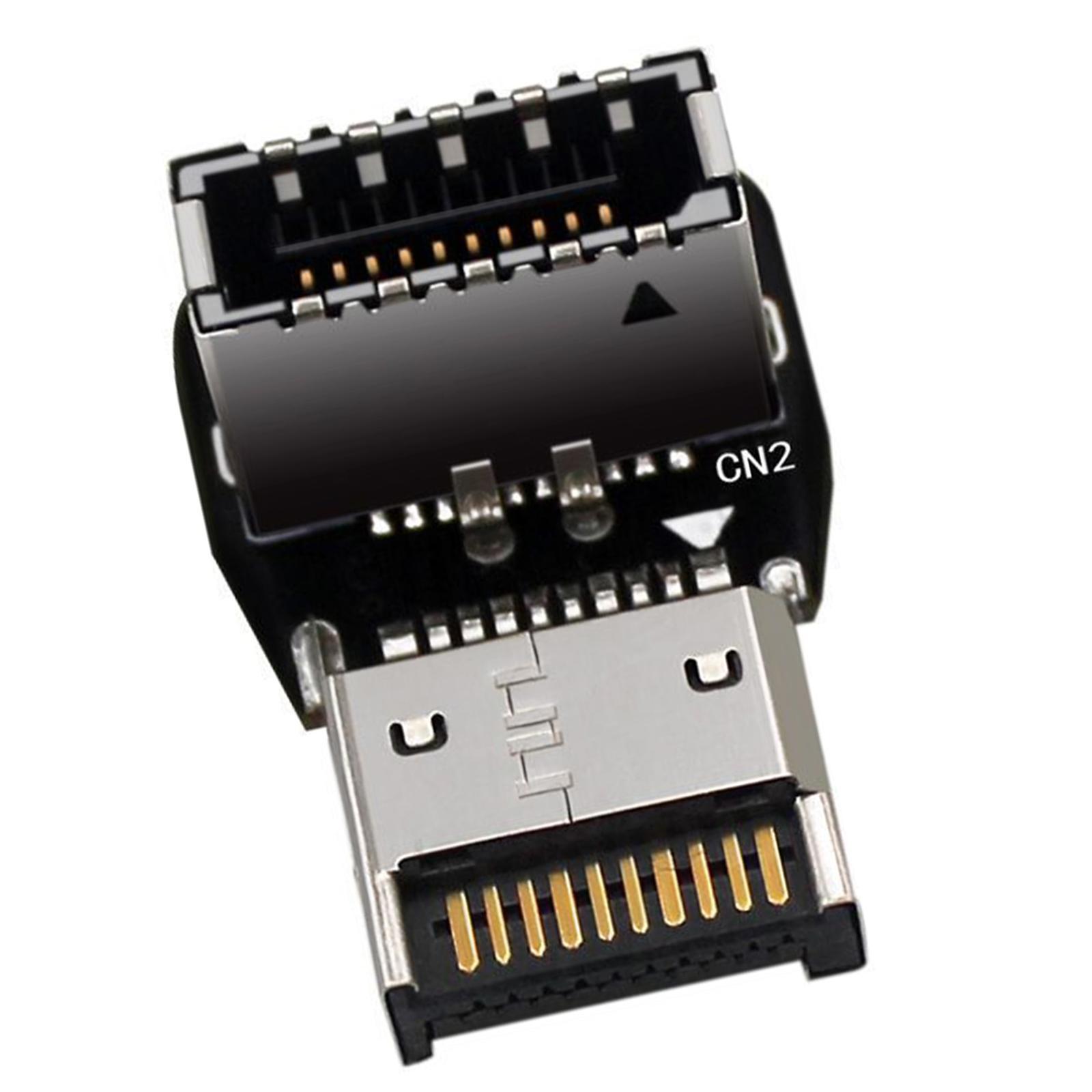 Type E USB 3.1 Front Panel Header 90 Degree Elbow for Computer Motherboard Style