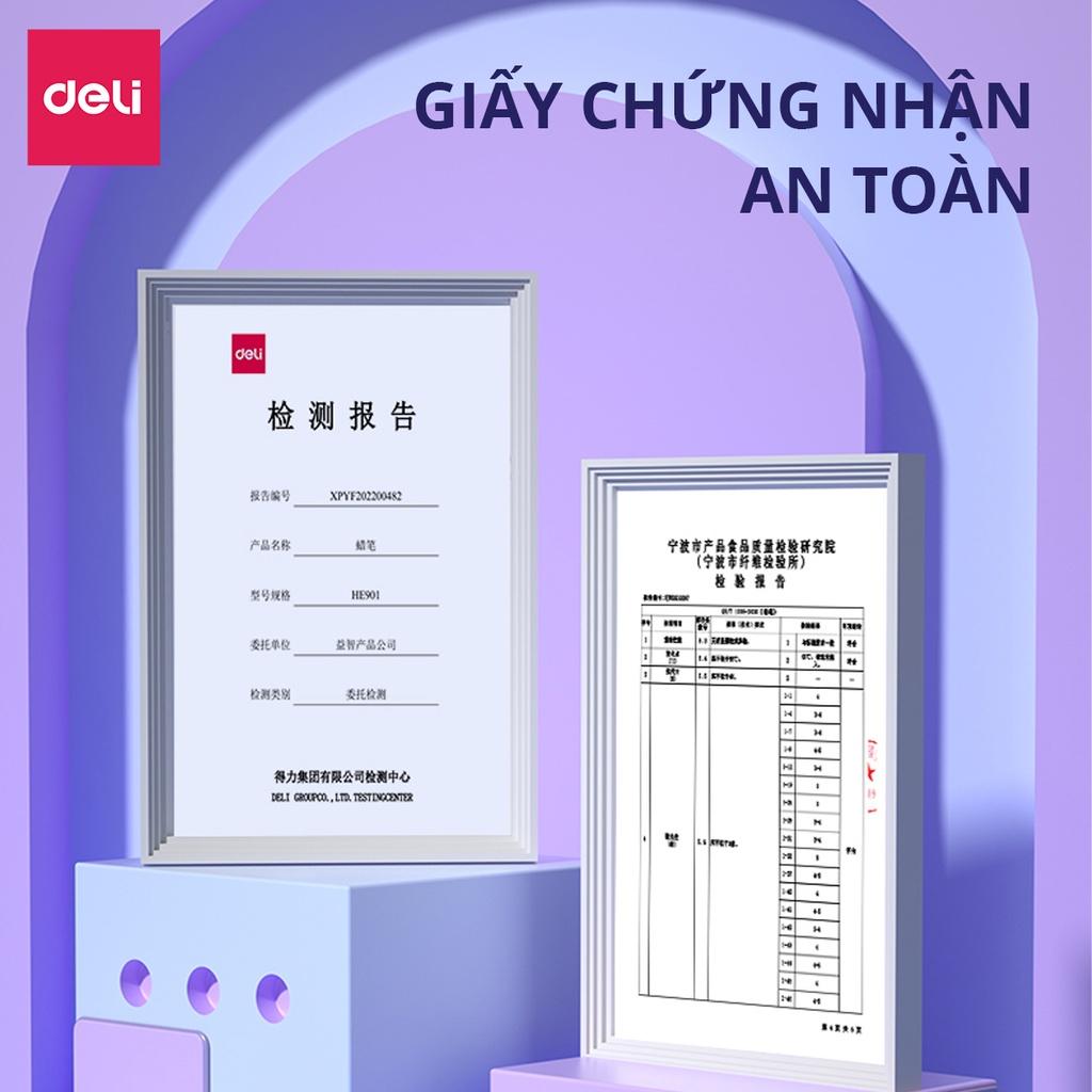 Bộ Bút Sáp Màu Hữu Cơ Cho Bé Tập Vẽ Tranh Tô Màu Deli - Không Phai Màu An Toàn Cho Trẻ Không Dính Tay - HE901