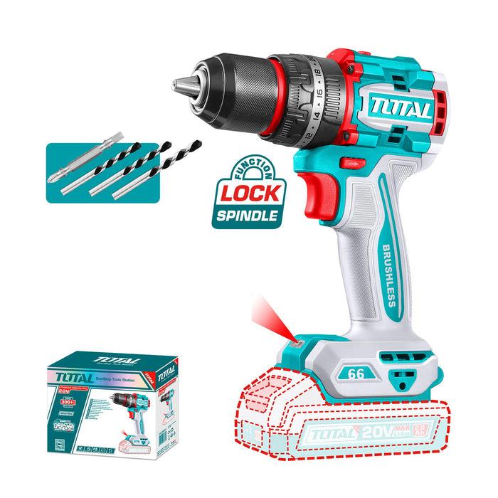 MÁY KHOAN BÚA KHÔNG CHỔI THAN DÙNG PIN 20V (KHÔNG KÈM PIN &amp; SẠC) 66NM TOTAL TIDLI206681 - HÀNG CHÍNH HÃNG