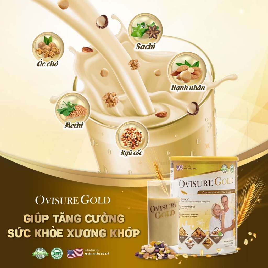 [MUA 5 TẶNG 2] Sữa Hạt OVISURE GOLD 650G - Giải Pháp Dinh Dưỡng Cho Người Viêm Khớp, Thoái Hóa,Bảo Vệ Cấu Trúc Xương