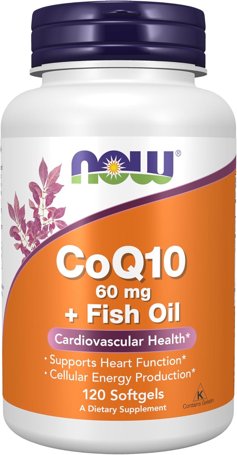 Now CoQ10 60mg With Omega-3 Fish Oil (60 Viên) - Hỗ Trợ Hệ Tim Mạch, Trí Não, Sáng Mắt, Đẹp Da.