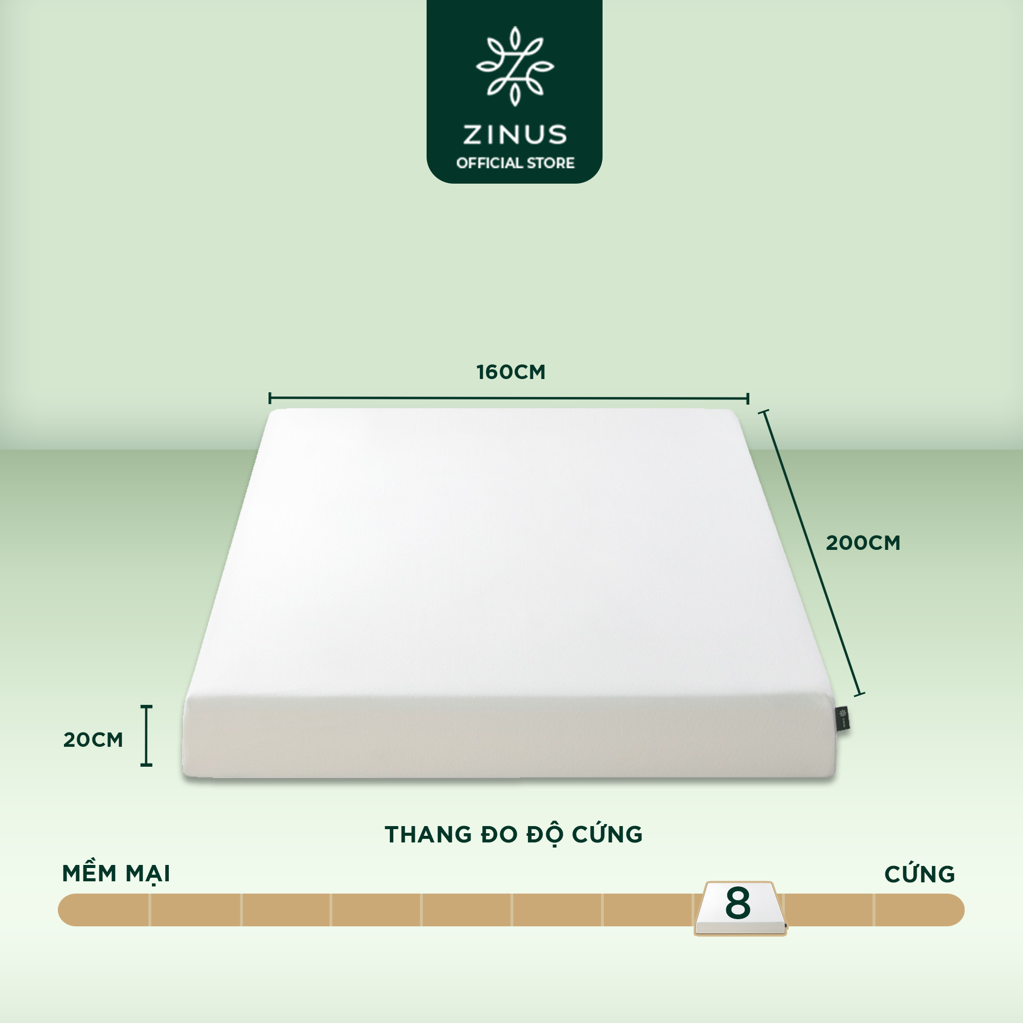 Nệm Foam Zinus Ultima 4.0 Nâng Đỡ Cơ Thể Bảo Vệ Làn Da