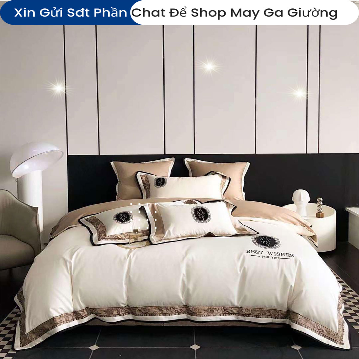 Bộ Chăn Ga Gối Lụa Sateen ANNA NGUYÊN Cao Cấp Chuẩn Khách Sạn 5 Sao Bộ Ga Ra Drap Đệm Chăn Chần Bông Cao Cấp