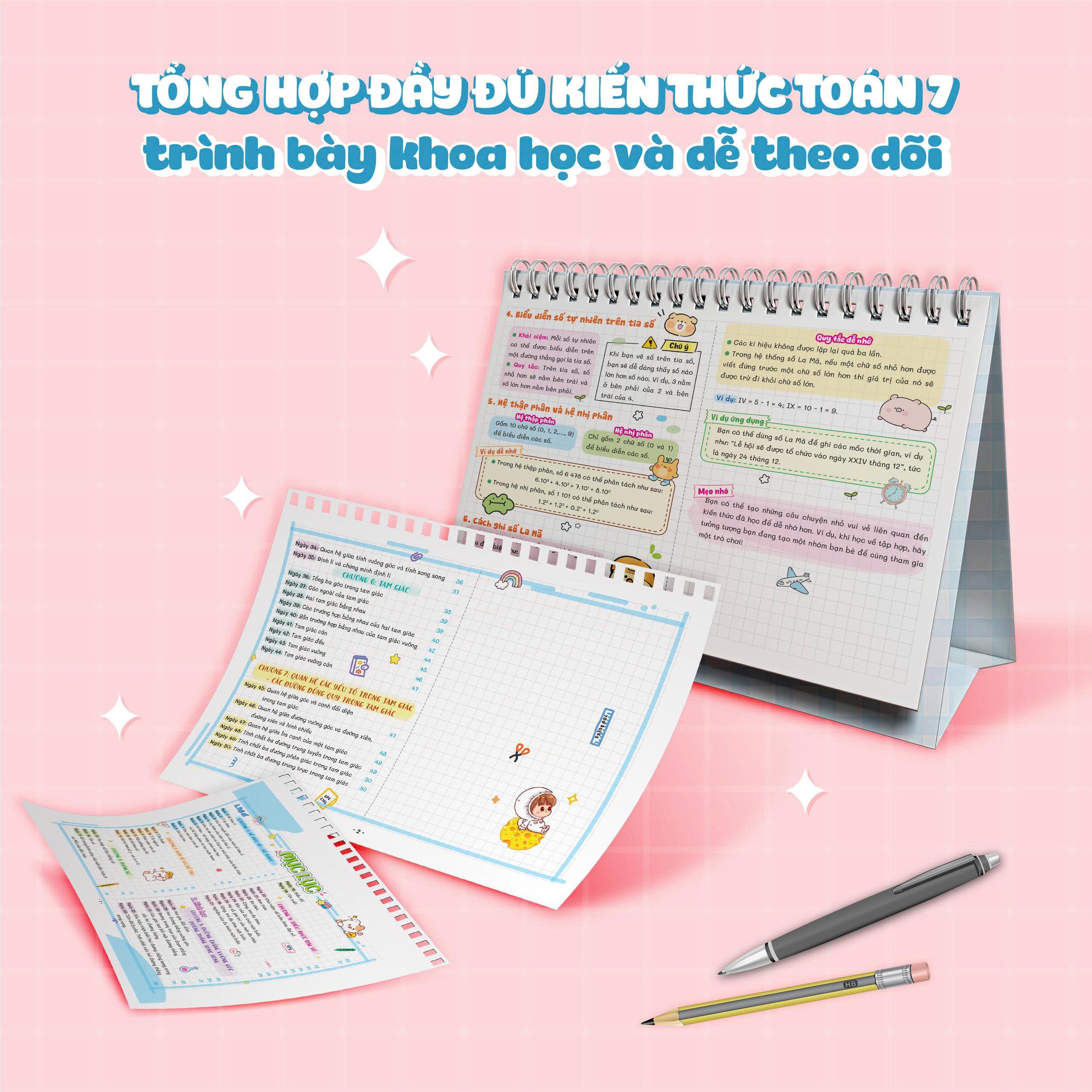 Sách - Sách Lịch Để Bàn - Tra Cứu Nhanh Kiến Thức Hàng Ngày - Toán 7