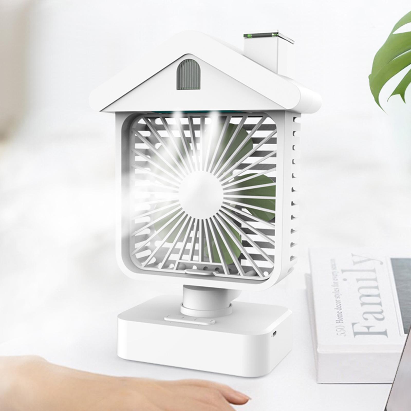Portable Air Conditioner Cooler, Noiseless Air Fan Rechargeable USB Desk Fan with 3 Speeds, LED Night, Office Cooler Humidifier for Home Dorm