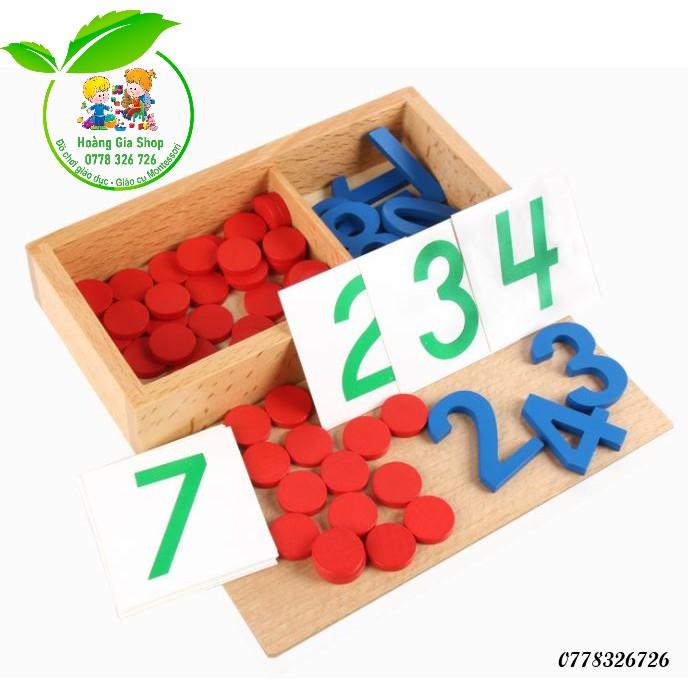 Số và hạt đếm kèm thẻ số bằng giấy