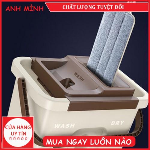 Bộ Cây Lau Nhà 360 Độ Tự Vắt Thông Minh Đa Năng Xoay 2 Vách Ngăn Cao Cấp