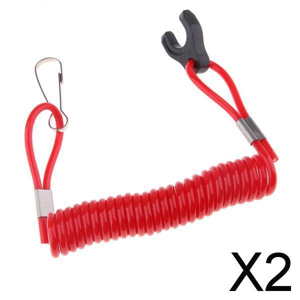 2x Outboard Engine Cutter Stop Switch Lanyard Tether Cord for Tohatsu
