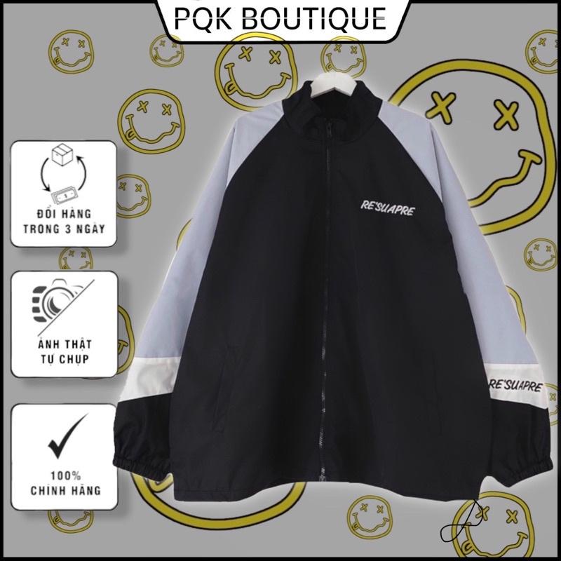 Áo Khoác Jacket Dù 2 Lớp Tay Xanh Nhạt RESUAPRE ulzzang [ nam nữ mặc