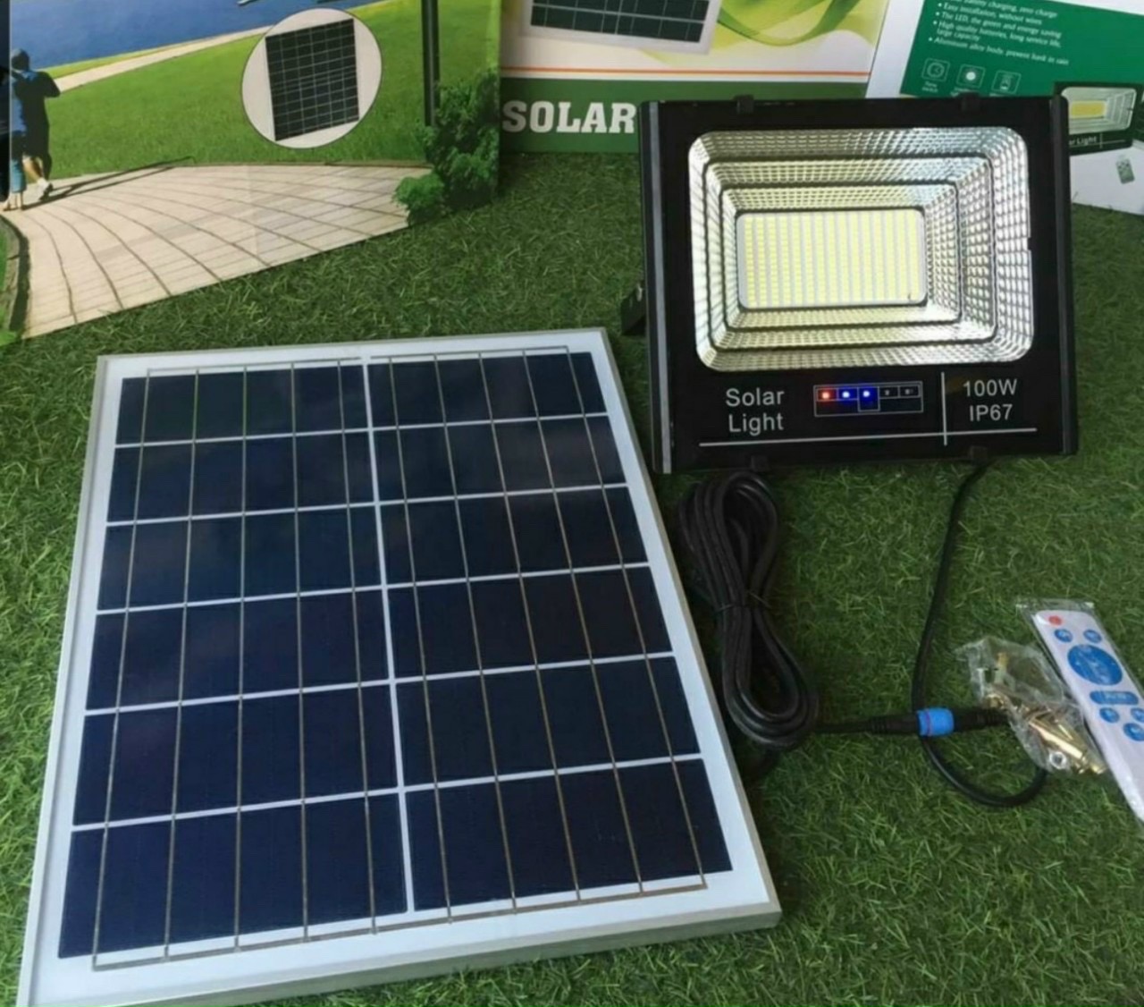 Đèn Pha Năng lượng mặt trời 100w cao cấp