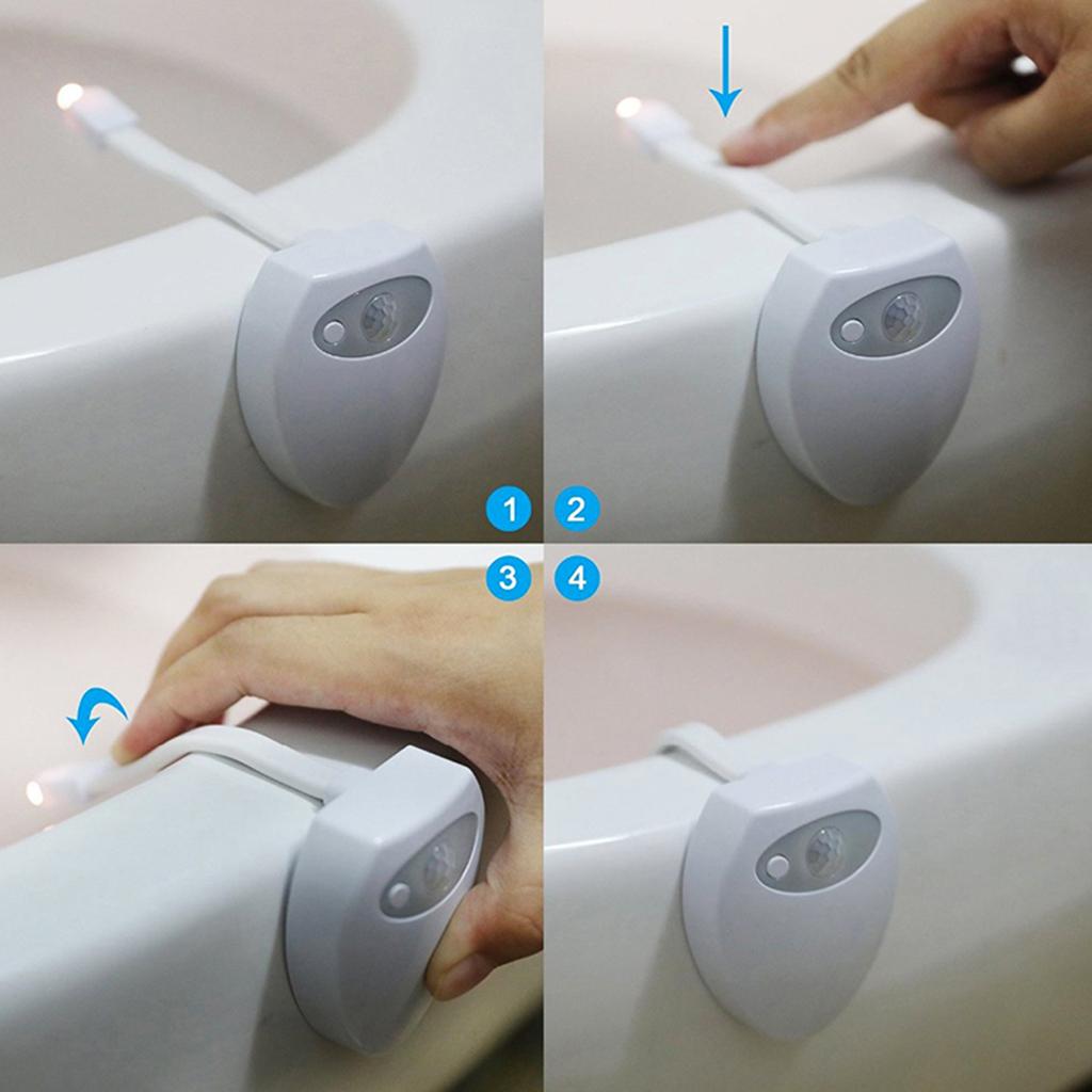 Rechargeable 16 Colors Motion Sensor LED Toilet Light with